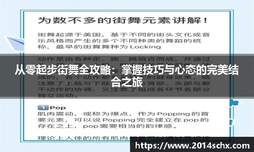 从零起步街舞全攻略：掌握技巧与心态的完美结合之旅