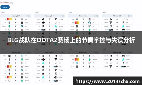 BLG战队在DOTA2赛场上的节奏掌控与失误分析