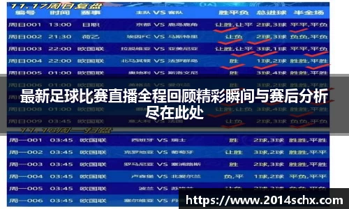 最新足球比赛直播全程回顾精彩瞬间与赛后分析尽在此处