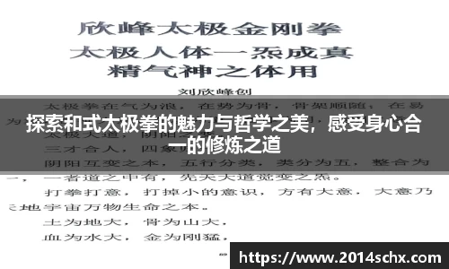 探索和式太极拳的魅力与哲学之美，感受身心合一的修炼之道